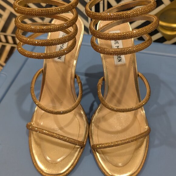 Steve Madden Bold Bronze Rhinestone Spike Heel - Picture 2 of 5